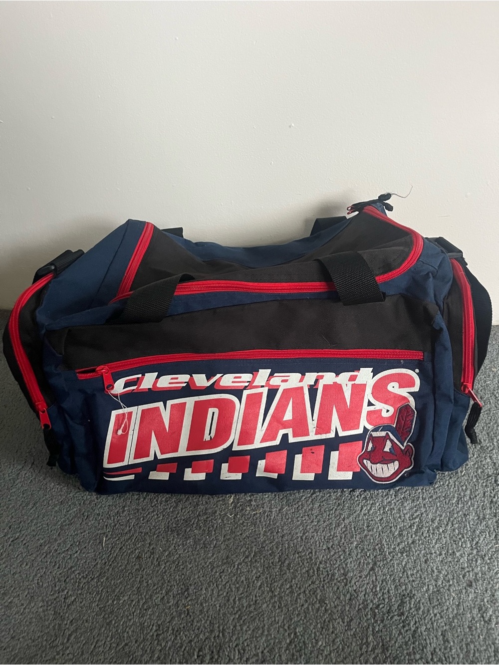 Cleveland Indians Navy & Red Sports Duffle Bag